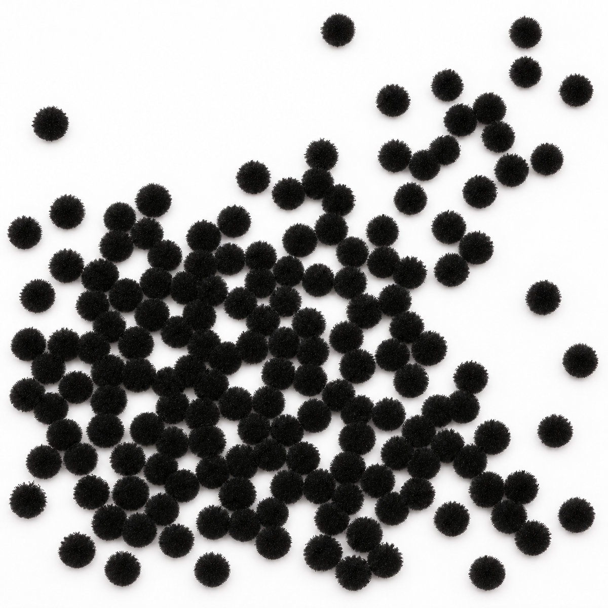 Pom Poms 15mm 200pk - Black