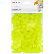 Porta Craft Pom Poms 15mm 200pk - Yellow