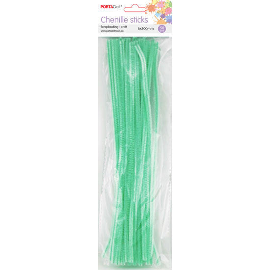 Craft Pipe Cleaners 6mm 50pc - Mint