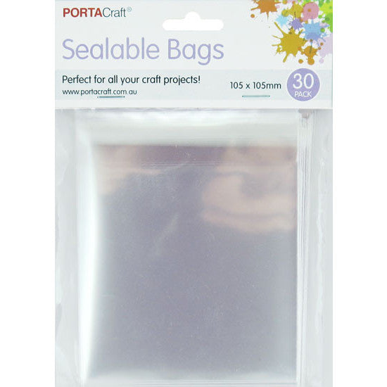Clear square sealable bags for cards coasters and handmade products