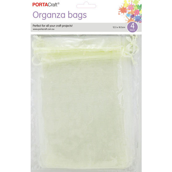 Porta Craft Organza Bags  4pk - Ivory