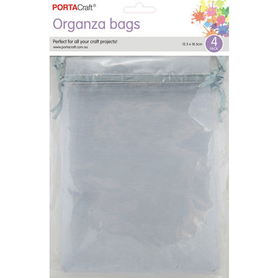 Porta Craft Organza Bags  4pk - Silver