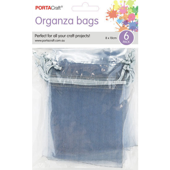Porta Craft Organza Bags  6pk - Silver