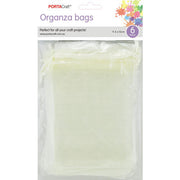 Porta Craft Organza Bags  6pk - Ivory