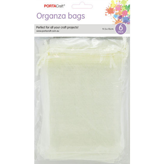 Porta Craft Organza Bags  6pk - Ivory