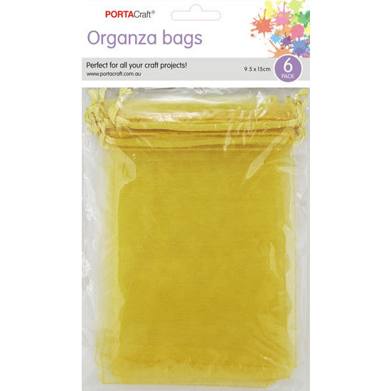 Porta Craft Organza Bags  6pk - Gold