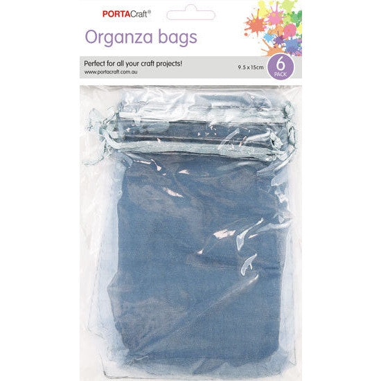 Porta Craft Organza Bags  6pk - Silver