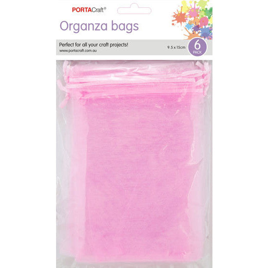 Porta Craft Organza Bags  6pk - Baby Pink