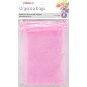 Porta Craft Organza Bags  6pk - Baby Pink