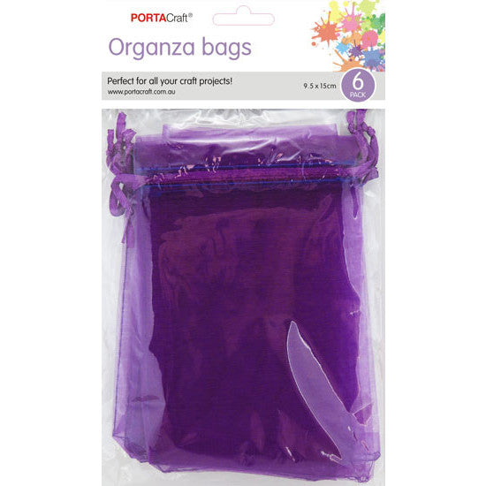 Porta Craft Organza Bags  6pk - Purple
