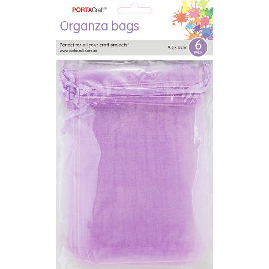 Porta Craft Organza Bags  6pk - Lavender