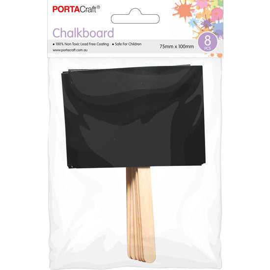 Porta Craft Card Rectangle Chalkboard Sticks 75x100mm - 8pk