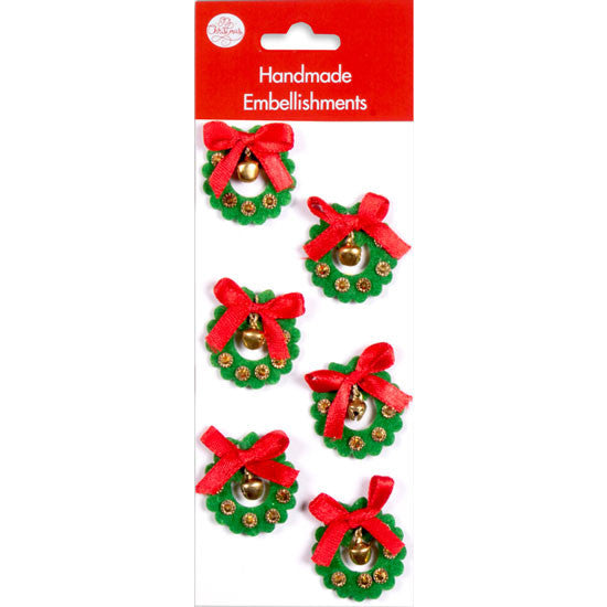 Christmas Wreath Embellishments 3cm 6pk