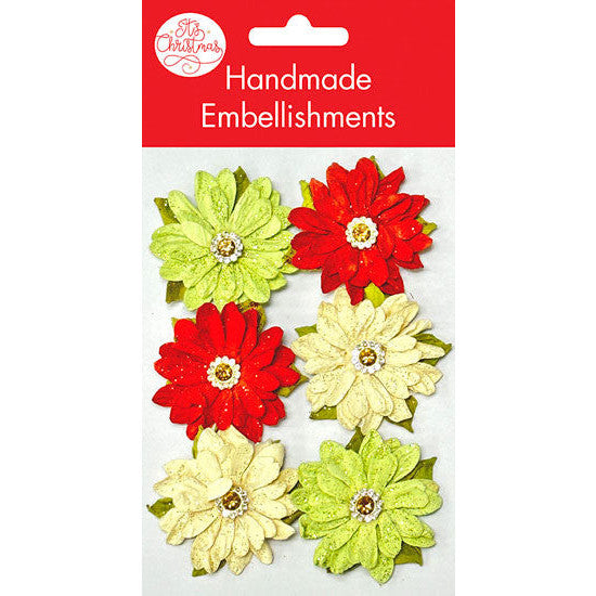 Milena Flower Embellishments 4cm 6pk