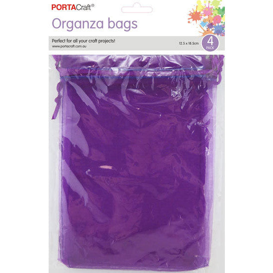 Porta Craft Organza Bags  4pk - Purple