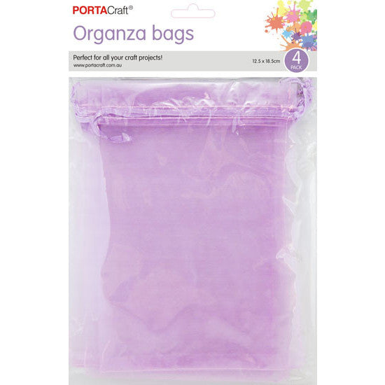 Porta Craft Organza Bags  4pk - Lavender