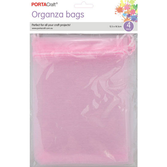 Porta Craft Organza Bags  4pk - Baby Pink