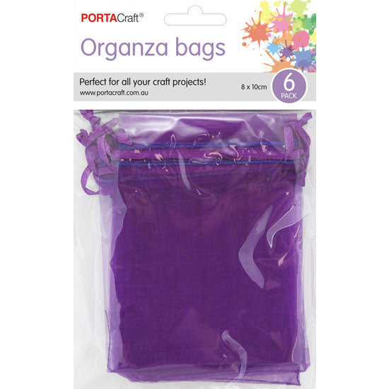 Porta Craft Organza Bags  6pk - Purple