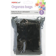 Porta Craft Organza Bags  6pk - Black