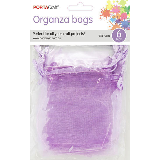 Porta Craft Organza Bags  6pk - Lavender