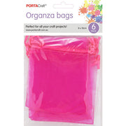 Porta Craft Organza Bags  6pk - Hot Pink