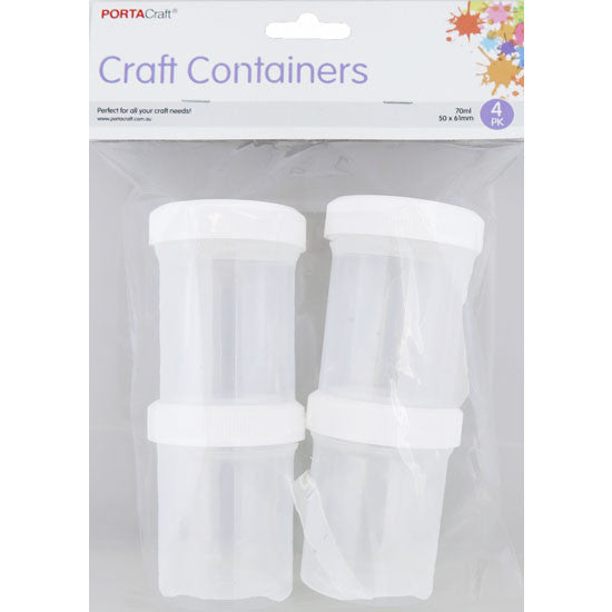 Porta Craft Clear Storage Cups 50x61mm 70ml 4pk