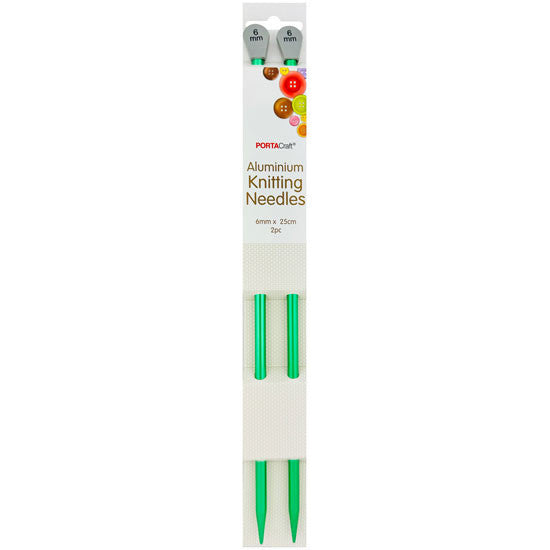 Porta Craft Aluminium Knitting Needles 25.4cm x 6.0mm 2pk