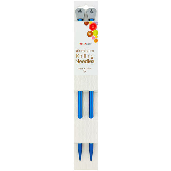 Porta Craft Aluminium Knitting Needles 25.4cm x 8.0mm 2pk