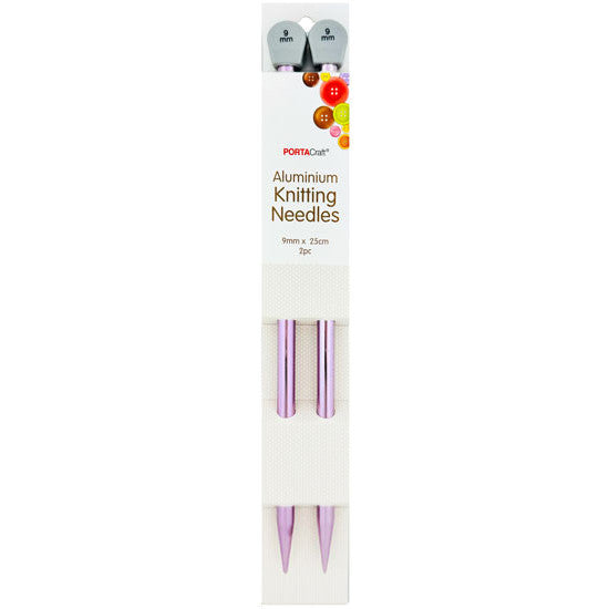 Porta Craft Aluminium Knitting Needles 25.4cm x 9.0mm 2pk