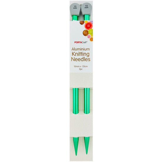 Porta Craft Aluminium Knitting Needles 25.4cm x 10.0mm 2pk