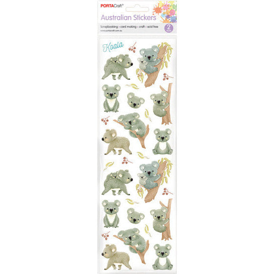 Porta Craft Aussie Koala Stickers - 2 Sheets