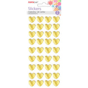 Porta Craft Gold Foil Heart Stickers - 2 Sheets