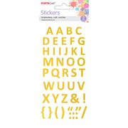 Porta Craft Gold Foil Alphabet Stickers - 2 Sheets