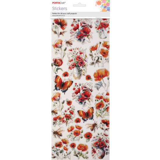 Porta Craft Poppy Flutter Sticker Sheet