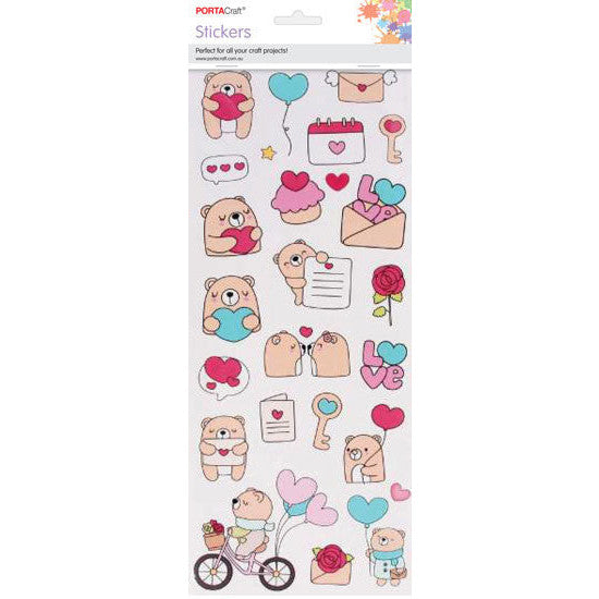 Porta Craft Teddy Romance Sticker Sheet