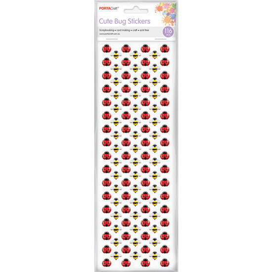Porta Craft Puffy Cute Bug Stickers 116pk