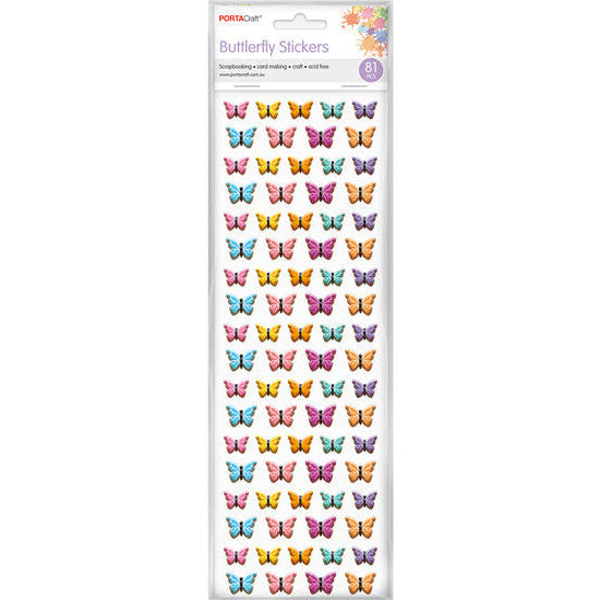 Porta Craft Puffy Butterfly Stickers 81pk