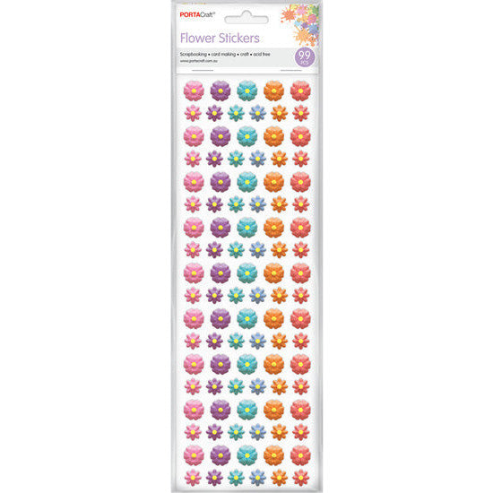 Porta Craft Puffy Flower Stickers 99pk