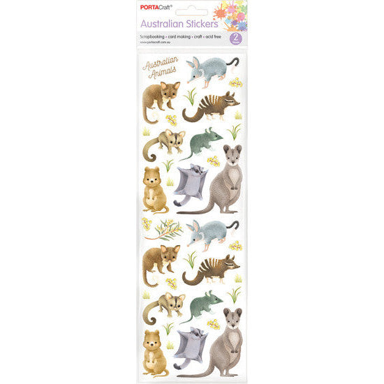 Porta Craft Aussie Animals Stickers - 2 Sheets