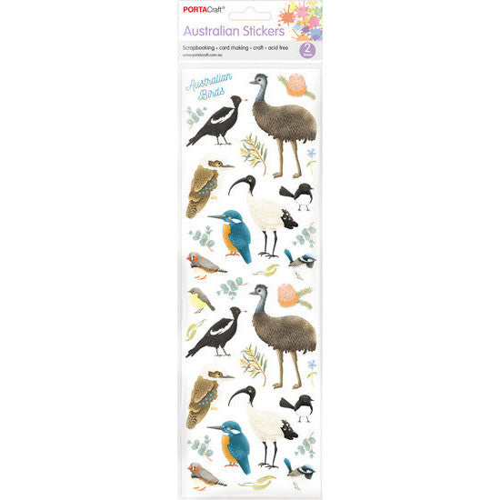 Porta Craft Aussie Birds Stickers - 2 Sheets
