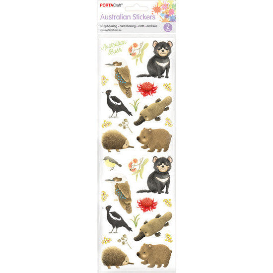 Porta Craft Aussie Bush Stickers - 2 Sheets