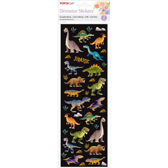 Porta Craft Prehistoric Dinosaur Stickers - 2 Sheets