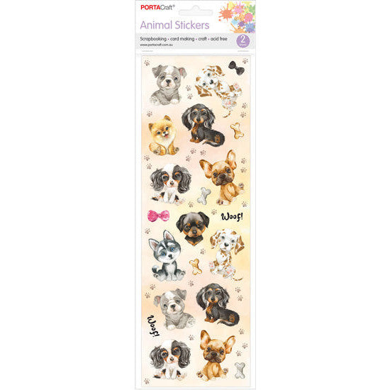 Porta Craft Dog Animal Stickers - 2 Sheets