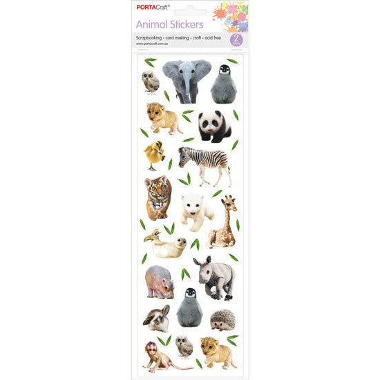 Porta Craft Wild Animal Stickers - 2 Sheets