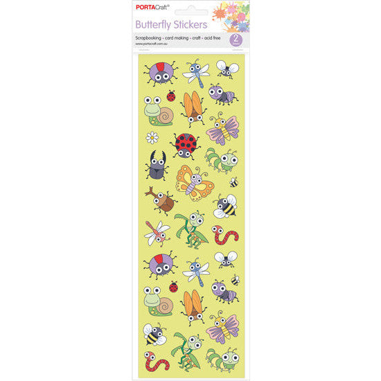 Porta Craft Butterfly Garden Stickers - 2 Sheets