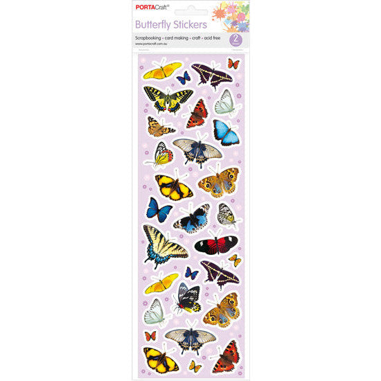Porta Craft Butterfly Meadow Stickers - 2 Sheets