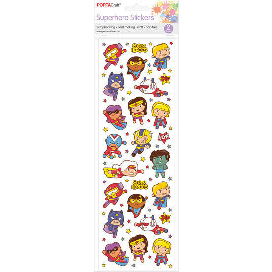 Porta Craft Superhero Action Sticker - 2 Sheets
