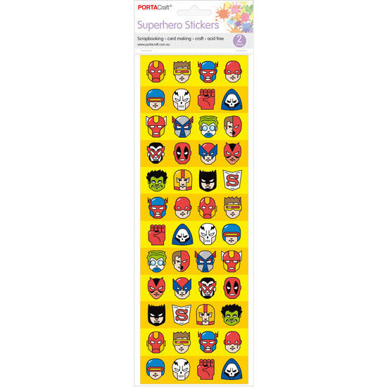 Porta Craft Comic Superhero Sticker - 2 Sheets