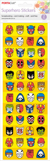 Comic Superhero Stickers - 2 Sheets