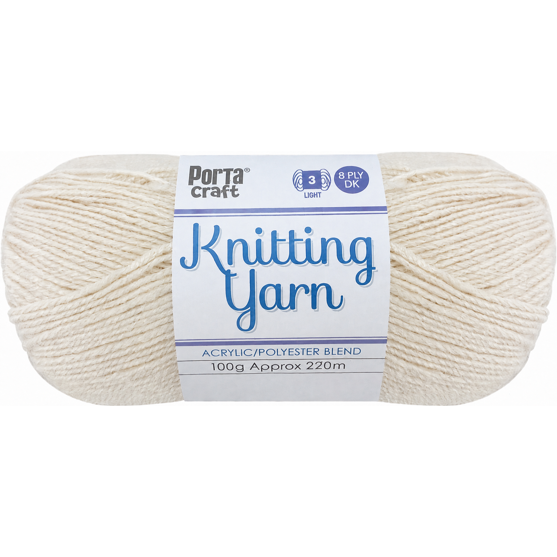 Knitting Yarn 100g 220m 8ply Solid Fairy Floss